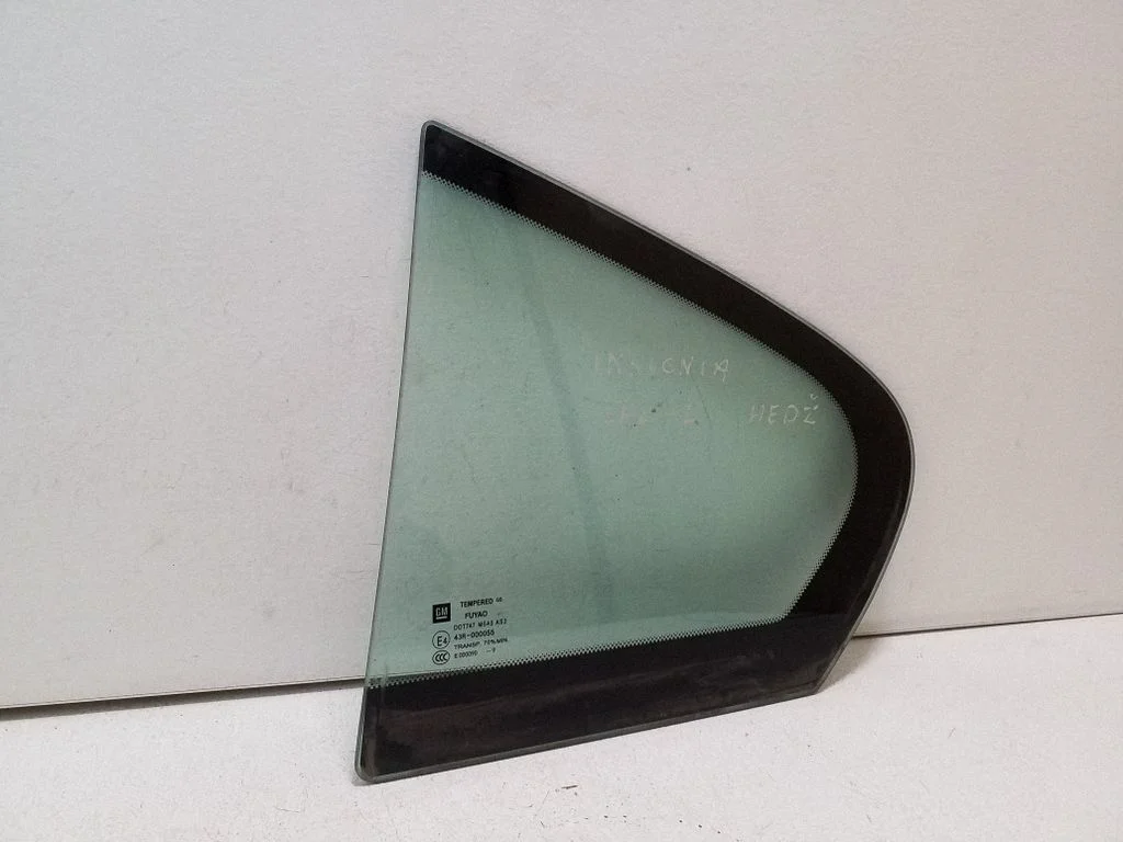 Rear vent window glass – left
