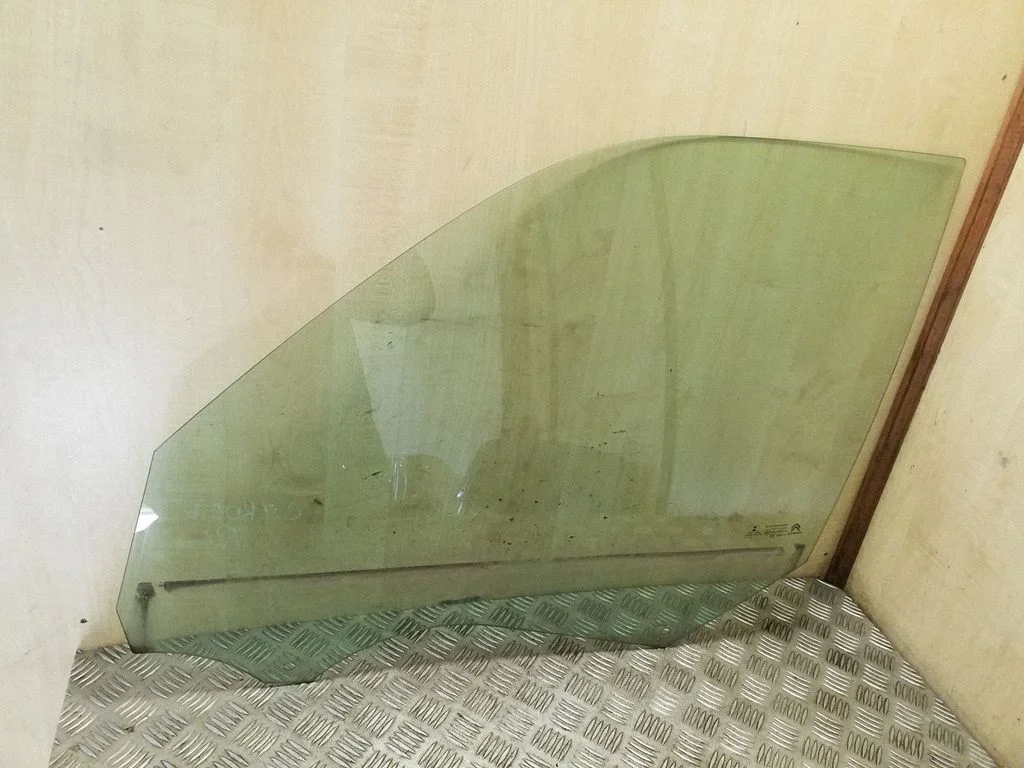 Front door window glass four-door – left