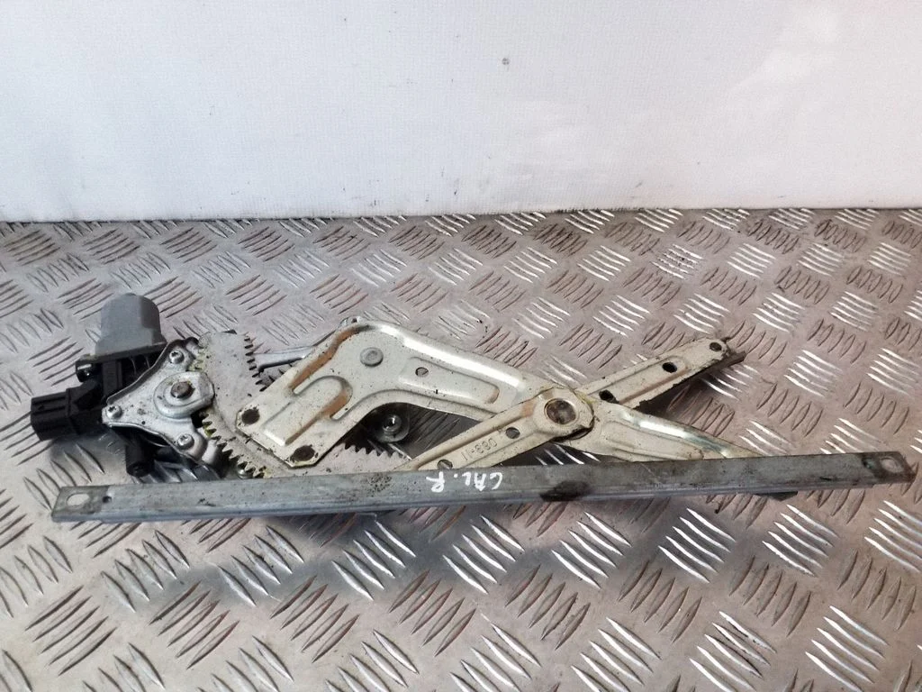 Rear door window regulator with motor