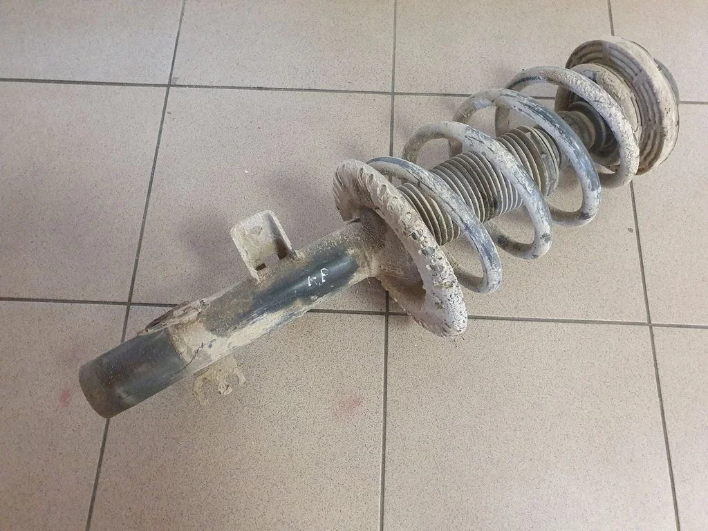 Front shock absorber with coil spring – left