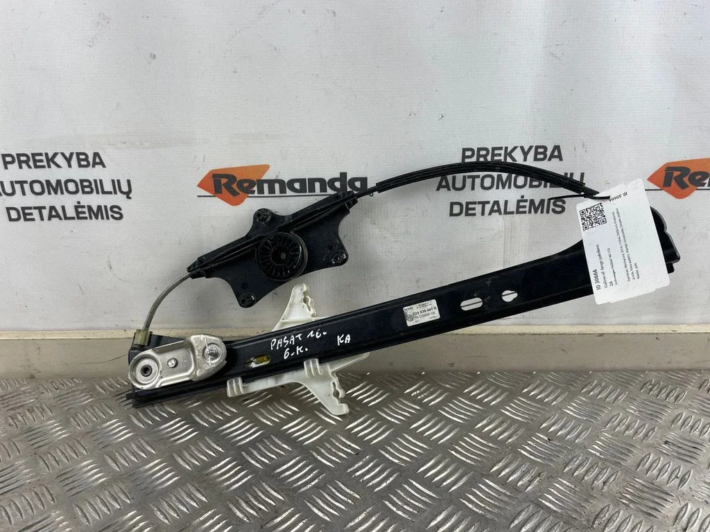 Rear window lifting mechanism without motor 3G0839461A