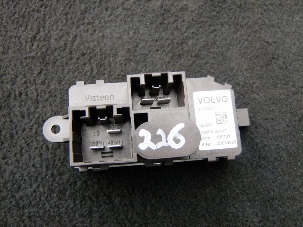Heater blower motor/fan resistor 31436958