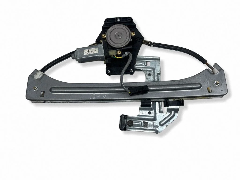Rear door window regulator with motor