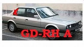 Mažasis "A" galinių durų stiklas