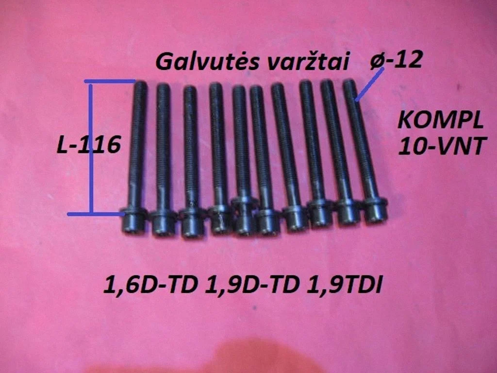 Galvutės tvirtinimo varžtai/ smeigės