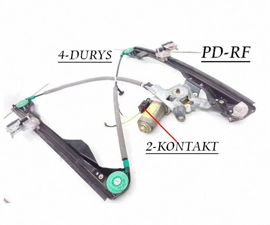 Priekinio el. lango pakėlimo mechanizmo komplektas