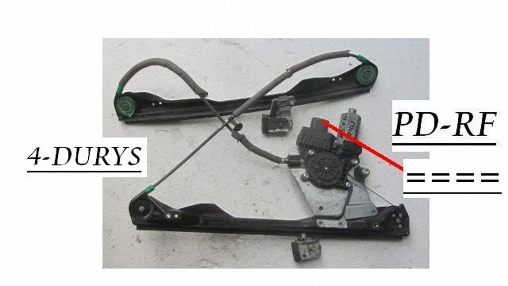 Priekinio el. lango pakėlimo mechanizmo komplektas