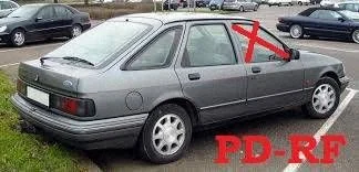 Galvenais priekšējo durvju stikls (četrdurvju) – priekšējā labā