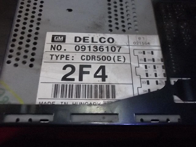 Radio/CD/DVD/GPS head unit 09136107