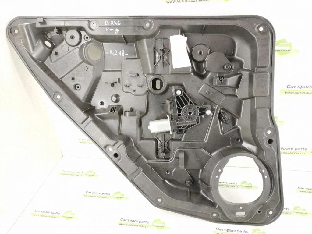 Rear window lifting mechanism without motor – rear left