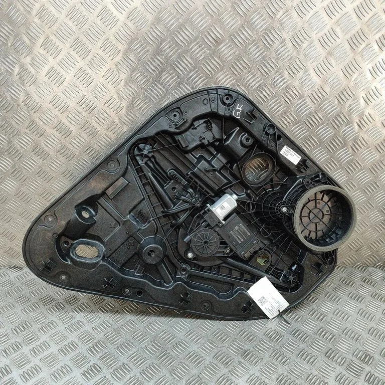 Rear door window regulator with motor