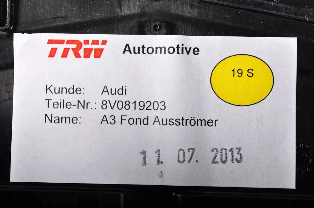Paneļa gaisa restītes – Audi A3 S3 8V (2013-2019)