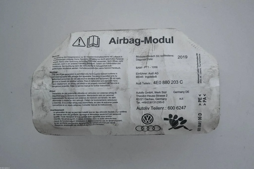 Pasažiera drošības spilvens – Audi A8 S8 D3 4E (2002-2009)