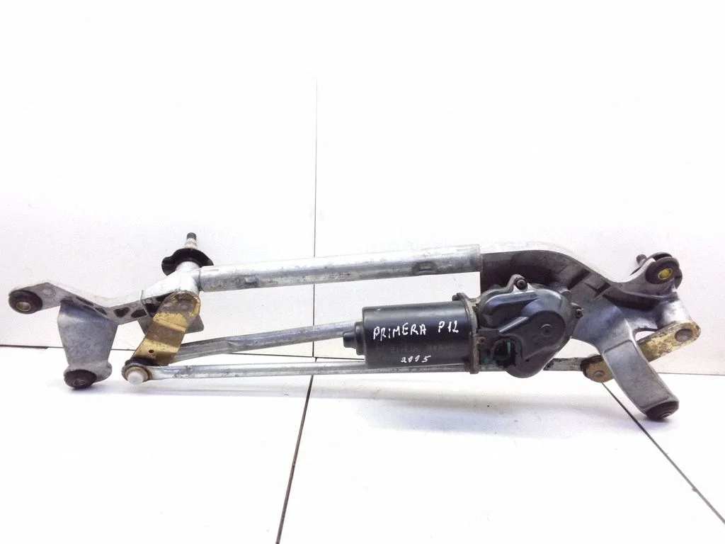 Front wiper linkage and motor