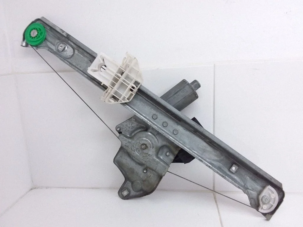 Rear door window regulator with motor