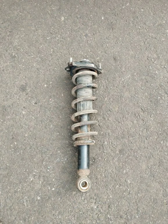 Rear shock absorber with coil spring – left