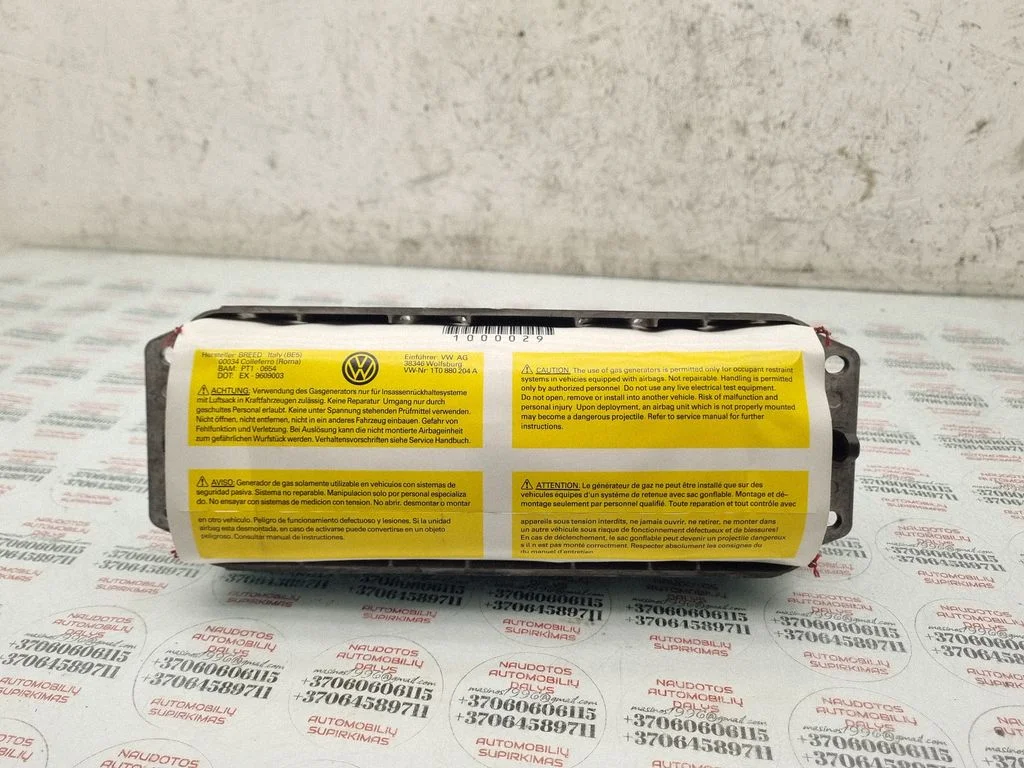 Passenger airbag – Volkswagen Touran I (2003-2010)