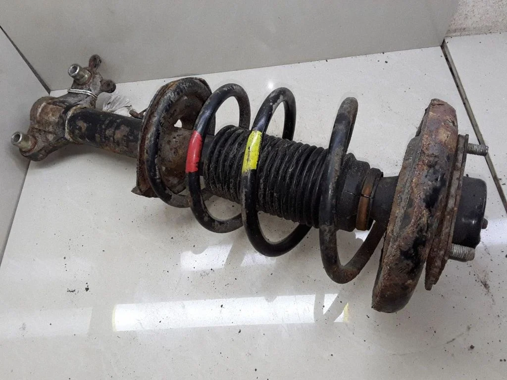 Front shock absorber with coil spring – left